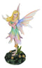 Ebros Fae Garden Meadows Blonde Fairy With Rainbow Lily Petals Dress & Gloves