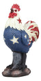 Ebros Large Good Morning America Patriotic USA Flag Alpha Rooster Statue 12.25" Tall Taxidermy American Pride Chicken Home Decor Sculpture Great Gift for Rustic Western Country Lovers Farmers