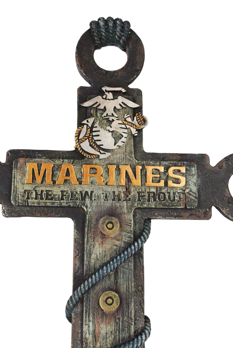 Rustic Western Faux Wooden Nautical Anchor Marines The Few The Proud Wall Cross