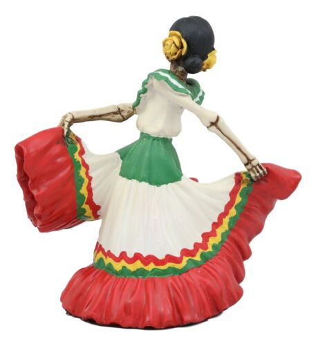 Ebros Dia De Los Muertos Danza De DAMA Red Sugar Skull Lady Dancer Statue 5.25" Tall Day of The Dead Vivas Calacas Figurine