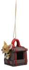 Ebros Gift Cute Teacup Chihuahua In Dog Purse Bird Feeder With Hanging Ropes Decor Figurine