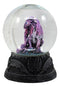 Mythical Purple Midnight Dragon Water Globe Figurine With Glitters 4.75"H