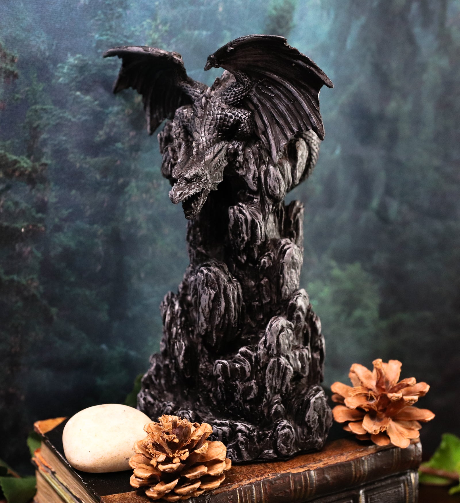 Ebros Dark Rocky Mountain Chernos Dragon Backflow Incense Tower