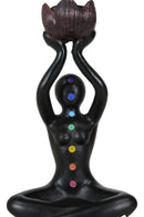 Black Yoga Meditation Avatar With 7 Chakra Zone Colors Backflow Incense Burner
