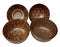 Ebros Gift Japanese Floral Blossom Sepia Brown Color Food Safe 5" Diameter Decorative Bowl Set of 4 Ceramic