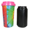 Sacred Rainbow Tie Dye Mandala Flower Reusable Travel Mug Cup W/ Lid And Sleeve