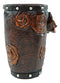 Rustic Western Faux Leather 3D Roses Tumbler Cup Soap Dish Toothbrush Holder Set