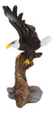 Ebros 7" Tall Bald Eagle Descending On Tree Branch Decorative Figurine Resin