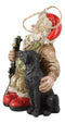 Hunter Santa Claus W/ Rifle And Black Dog Christmas Tree Hanging Ornament Decor