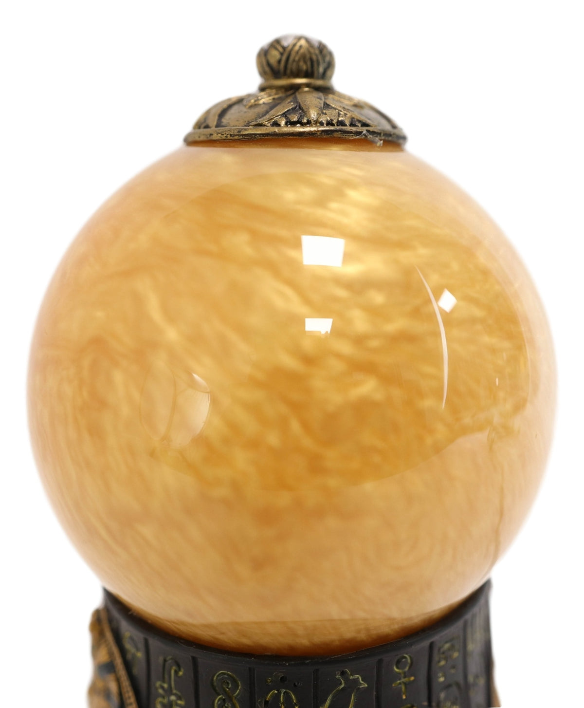 Pharaoh King Tut Ruler of Egypt Hieroglyphic Golden Sandstorm Gazing Ball Statue