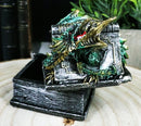 Celtic Beowulf Dragon Trapped In Tombstone Small Jewelry Trinket Box Figurine
