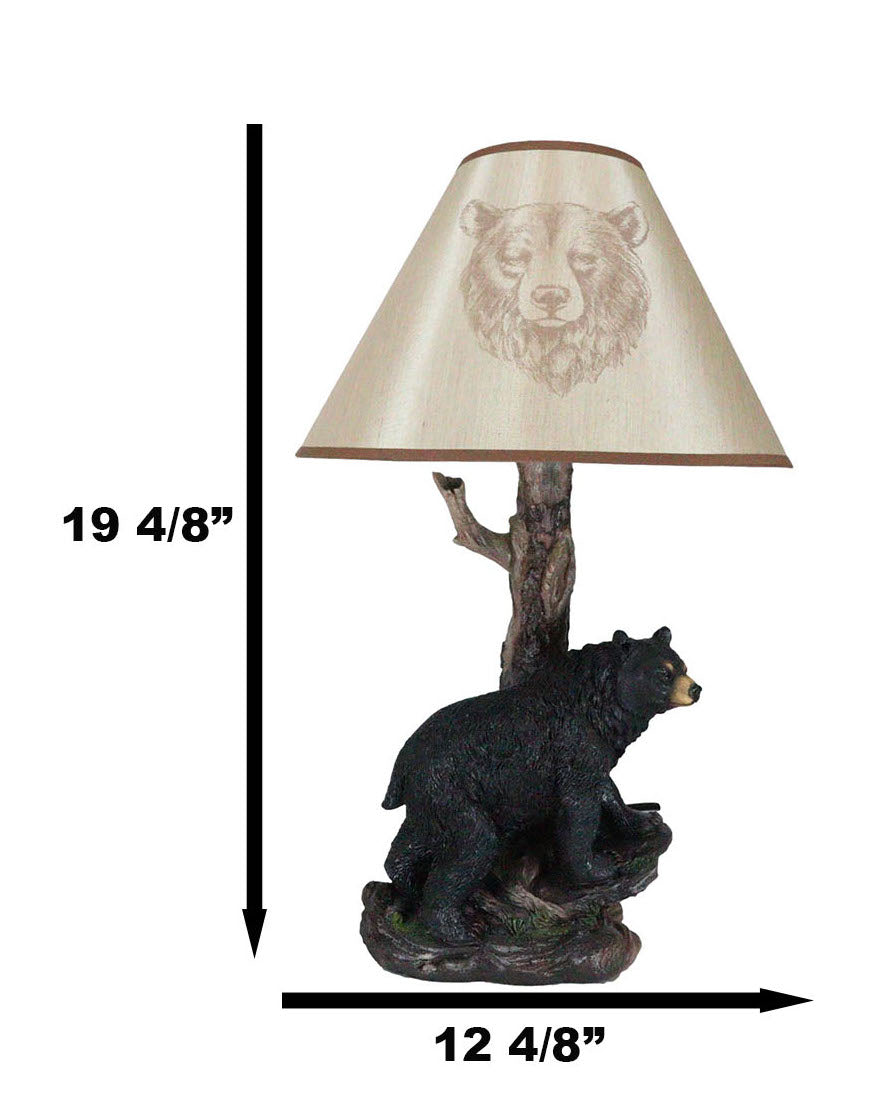 Roaming Forest North American Black Bear Desktop Table Lamp Decor Figurine 20"H