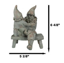 Family Bonding Papa Gnome With Baby Gnome Sitting On Wooden Stool Garden Statue