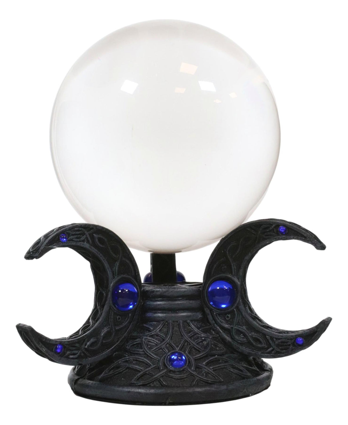 Ebros Neopagan Sacred Moon Triple Goddess Glass Gazing Ball Figurine 6.5" H - Ebros Gift