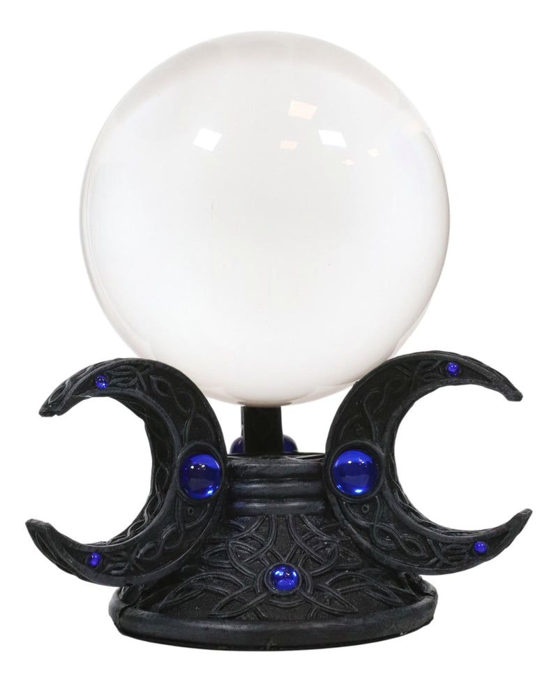 Ebros Neopagan Sacred Moon Triple Goddess Glass Gazing Ball Figurine 6.5" H