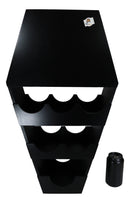 Gothic Vampire Black Coffin Casket Wine Glasses Bottles Rack Shelf Holder Stand