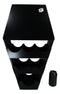 Gothic Vampire Black Coffin Casket Wine Glasses Bottles Rack Shelf Holder Stand
