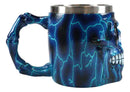 Ebros Legendary Thor Blue Lightning Thunder Bolt Skull Face Coffee Mug Cup 14oz