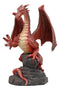 Ebros Whimsical Red Lava Dragon Climbing On Volcanic Rock Statue 4.25" Tall Dungeons and Dragons Legends Fantasy Home and Garden Accent Decor Sculpture Medieval Renaissance Figurine Collectible