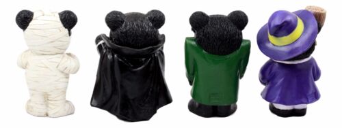 Halloween Frankenstein Witch Mummy Vampire Terror Bears Figurine Set of 4