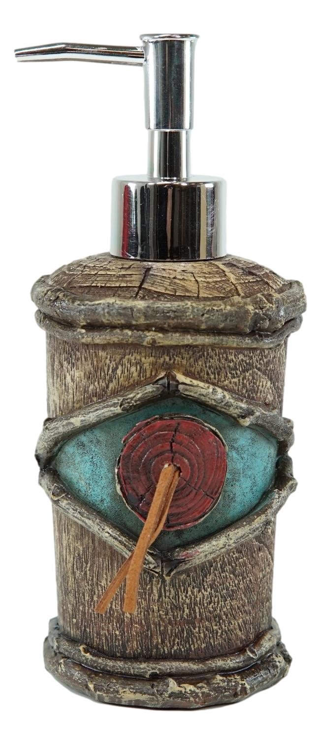 Rustic Country Western Turquoise Faux Branch Wood Liquid Soap Pump Dispenser