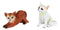 Set Of 6 Whimsical Pet Pals Playful Red And White Baby Fox Cubs Mini Figurines