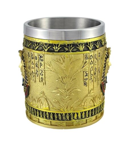 Egyptian Theme Pharaoh King Tut and Goddess Isis Coffee Cup Mug Beer Tankard Set