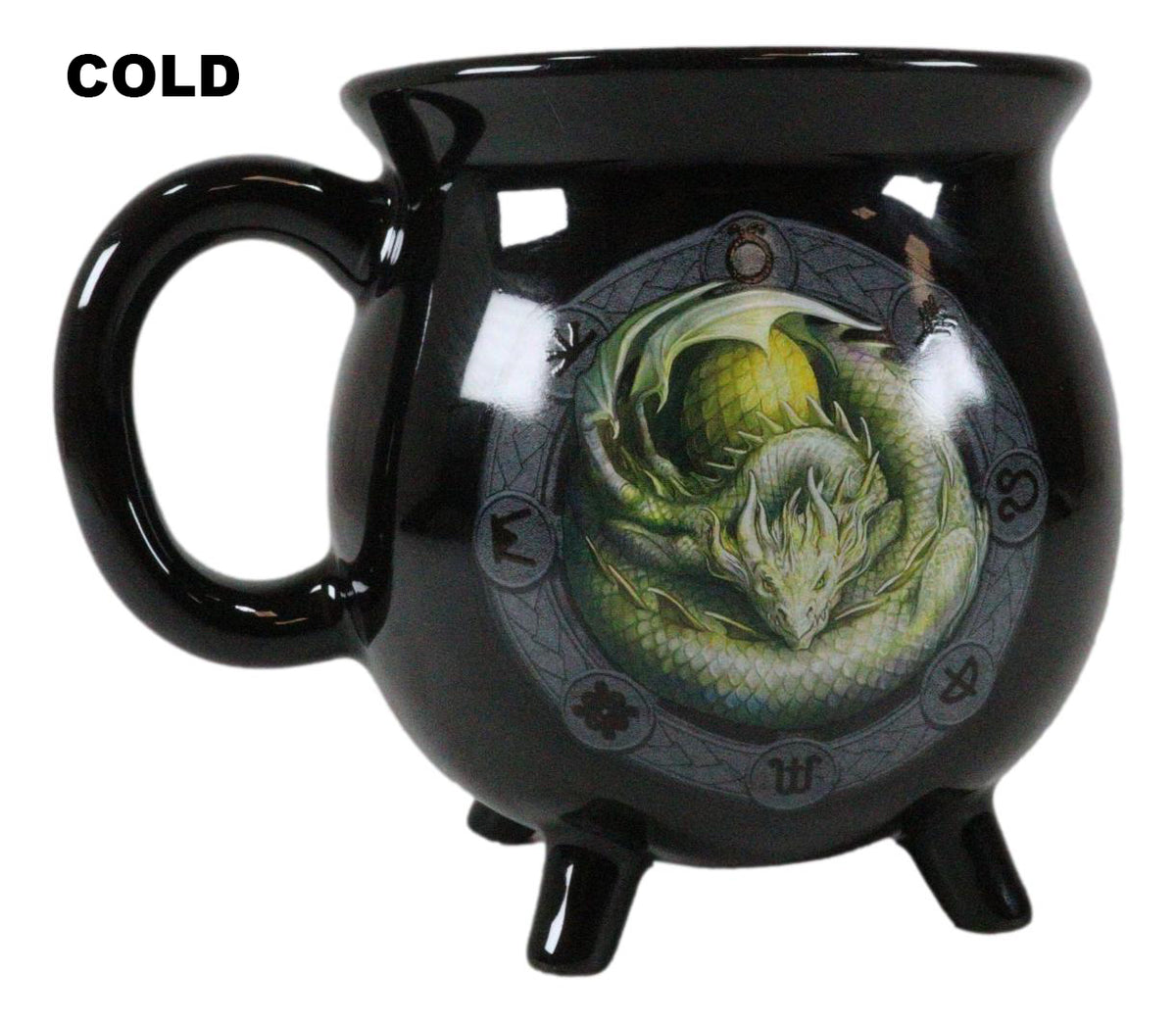 Wicca Sabbats Wheel of The Year Ostara Dragon Heat Color Changing Cauldron Mug