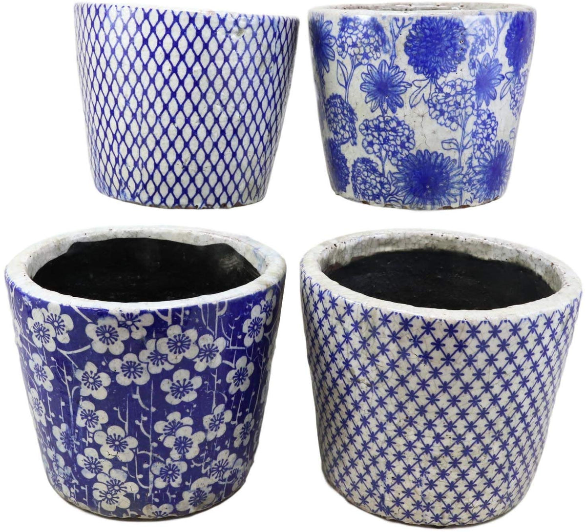 Ebros Terracotta Ceramic Pot Planters Set of 4 Planter Pots Garden Accent 6"H - Ebros Gift