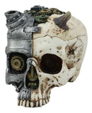 Ebros Steampunk Horned Demon Cyborg Skull Jewelry Box Statue Robotic Bone Devil