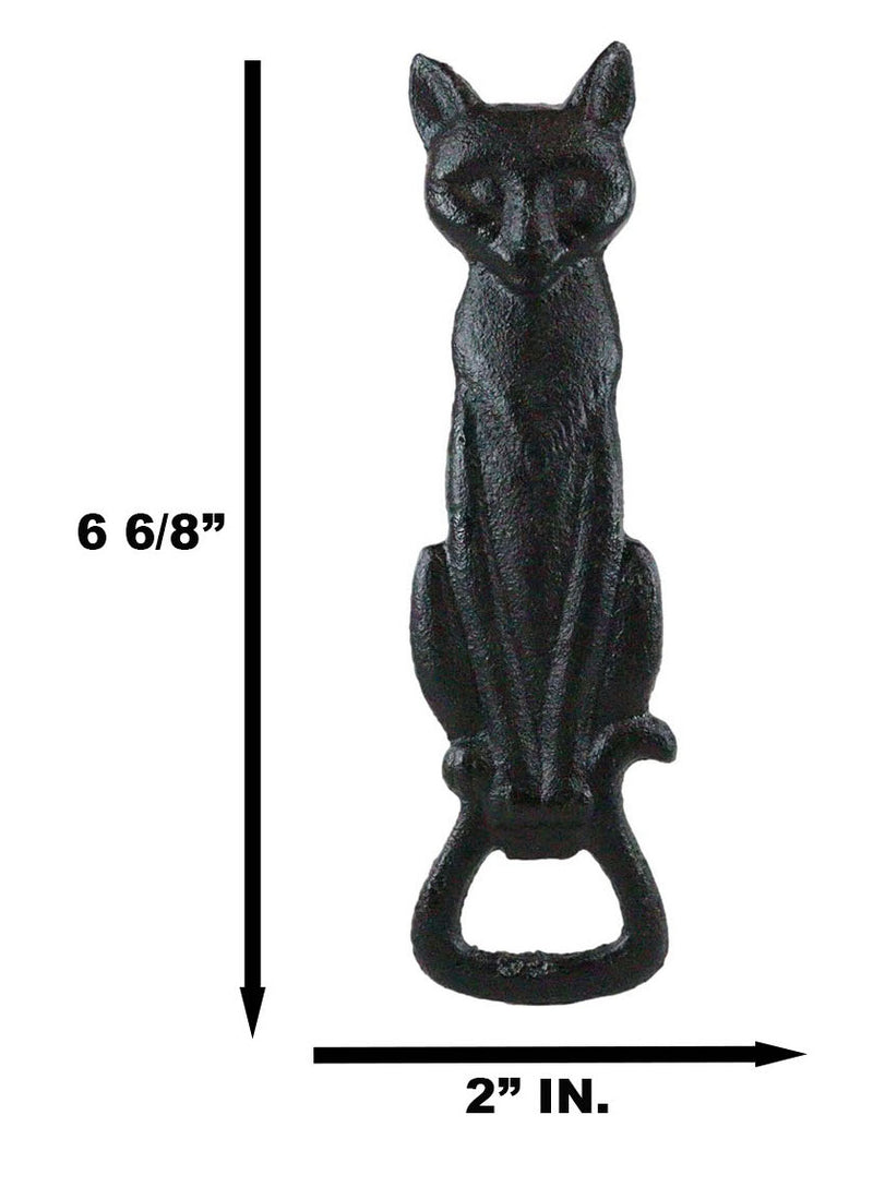 Rustic Cast Iron Black Gothic Feline Witching Hour Cat Hand Bottle Cap Opener