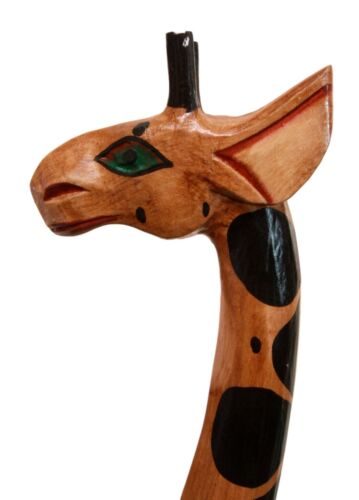 Balikraft Balinese Wood Handicraft Large Spotted Safari Giraffe Figurine 31.5"H