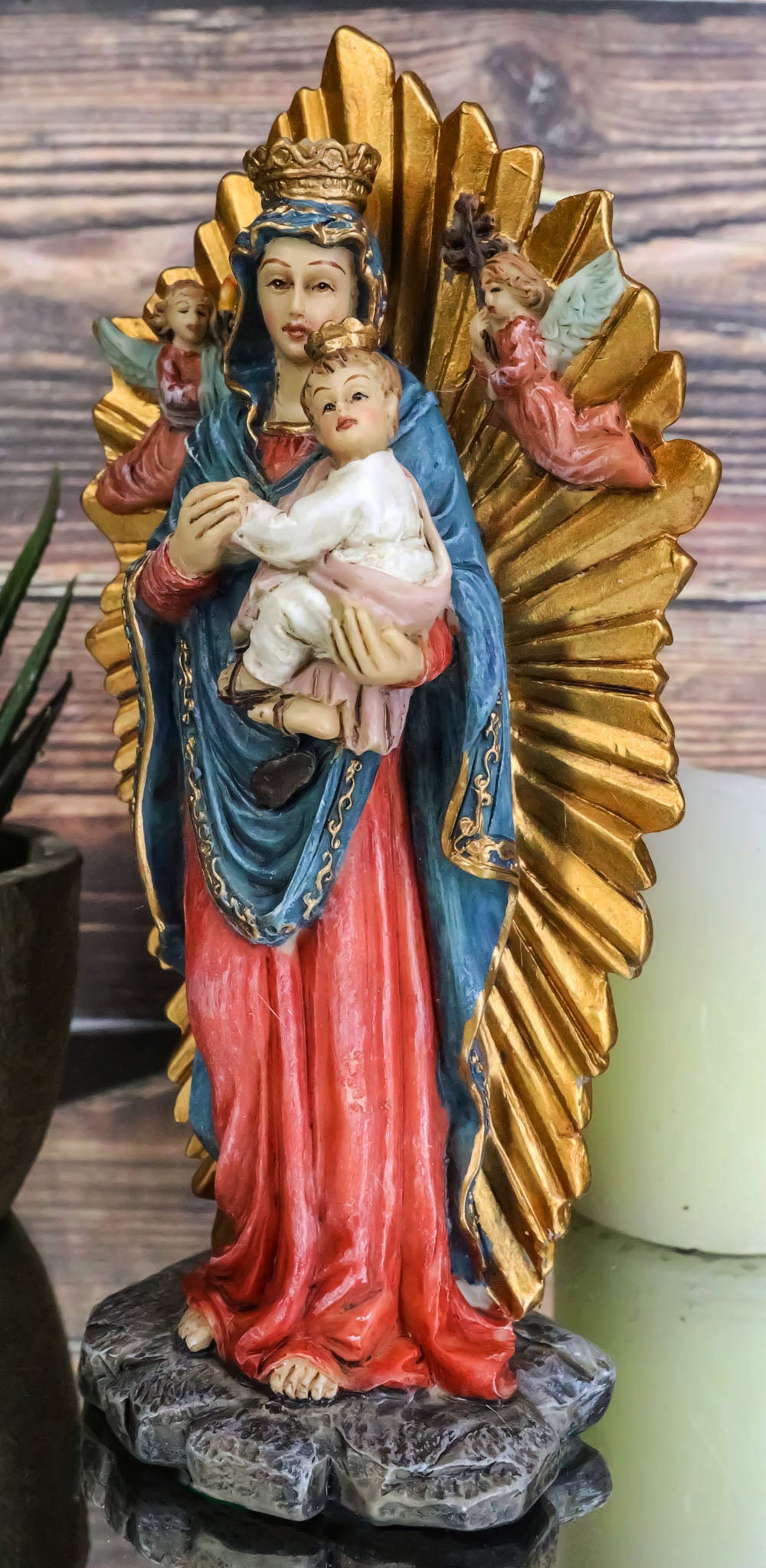 Ebros Gift Our Lady of Perpetual Help Figurine 6" H Christian Catholic Blessed Virgin Mary Holding Child Jesus Byzantine Icon Home Altar Decor Sculpture Statue