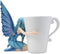 Ebros Amy Brown Warmth Comfort Blue Fairy Hugging Tea Cup Statue 4.25"H Fantasy