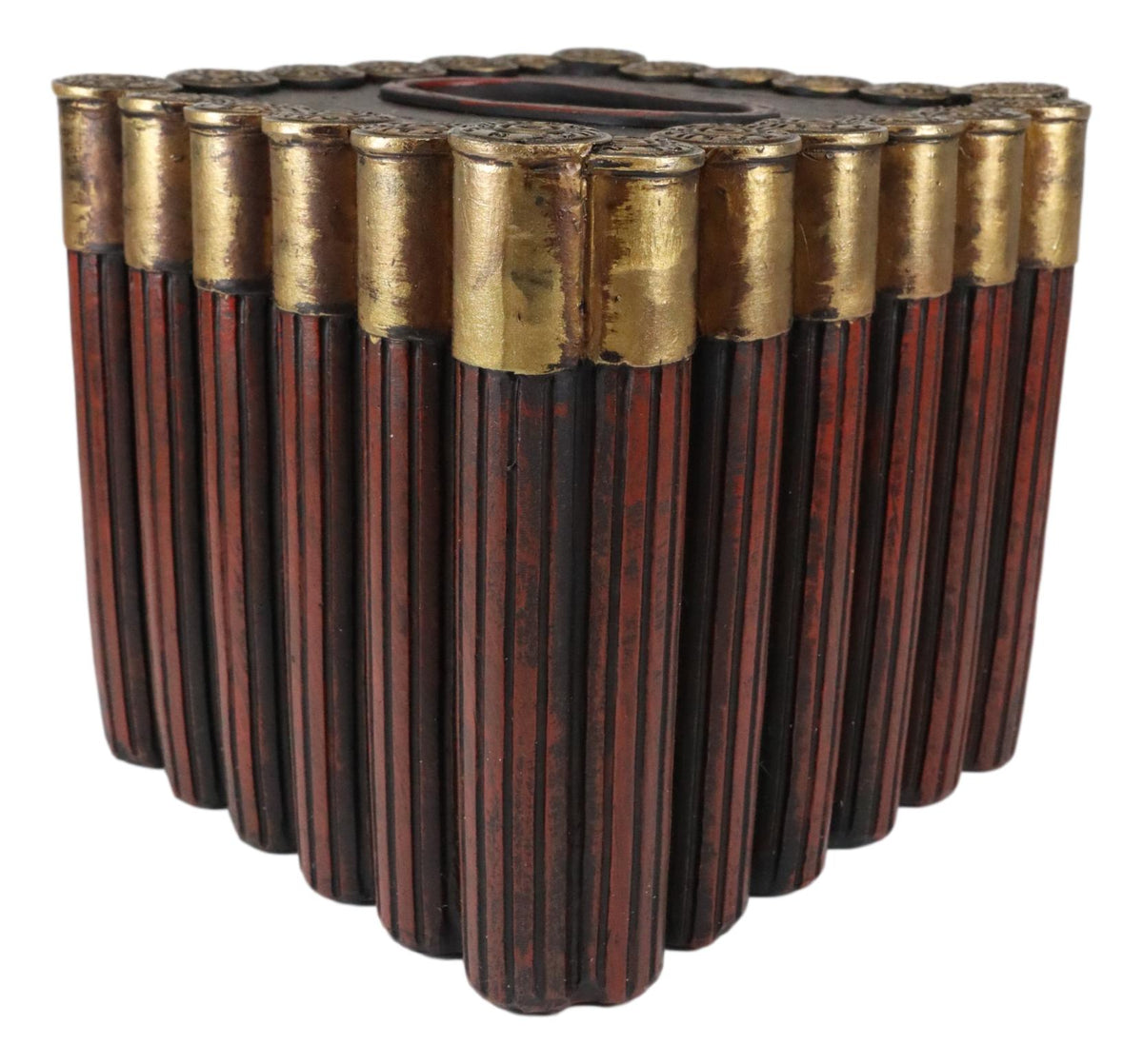 Western Shotgun 12 Gauge Bullet Shells Tissue Box Holder Cover Case Figurine
