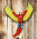 Ebros Colorful Tropical Rainforest Rio Red Scarlet Macaw Parrot with Open Wings Wall Hanging Decor Figurine 3D Plaque Sculpture Nature Lovers Birds Collectors Decor 15.5" Tall