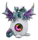 Metronome Crystal Purple Blue Hydra Dragon Hatchling Breaking Out Of Egg Statue