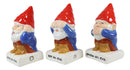 Ebros Gnomes In See Hear Speak No Evil Salt Pepper Shakers & Toothpick Holder