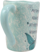 Ebros Nautical Blue Mermaid Kisses Starfish Wishes Ceramic Mug 18oz, 1 Pack