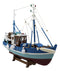 Ebros 18"L Blue Maine Fishing Shrimping Lobster Boat Model with Wood Base Figure - Ebros Gift
