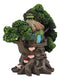 Ebros Forest Ent Greenman Cottage Green Hut Tree House Statue With Mushroom Conk Steps