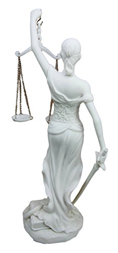 Ebros Greek Goddess La Justica Statue Blind Lady of Justice Holding Sword of Judgement and Scales Decorative Figurine 10" H Roman Dike Decor Sculpture Gift for Lawyers Legal Professionals Home Office - Ebros Gift