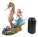 Ebros Nouveau Nautical Ocean Mermaid On Clam Riding Seahorse Chariot Statue 10"H