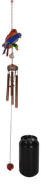 Tropical Scarlet Macaw Parrot Lovers Bird Pair Resonant Copper Wind Chime Garden