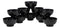 Ebros Japanese Contemporary Black Lacquer Ridged Bowls Made In Japan Set of 10