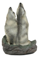 Ebros Howling Twin Gray Wolves Incense Burner Figurine 5.5 Inch Tall As Home Fragrance Decor Figurine