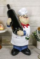 Ebros Large Professional Chef Fabio Italian Bistro Cook Hugging Bottle Wine Holder Figurine Kitchen Tabletop Countertop Decor Rack Kitchen Cooks Statue Decorative Sculpture