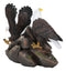 Patriotic Freedom End to End American Bald Eagles Bookends Pair Set Sculptures