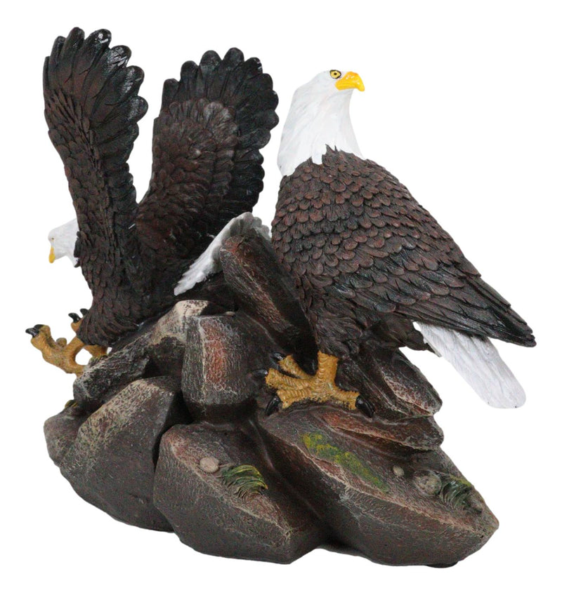 Patriotic Freedom End to End American Bald Eagles Bookends Pair Set Sculptures