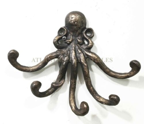 Ebros Marine Ocean Sea Giant Octopus Wall Mount Iron Coat Key Hook Hanger